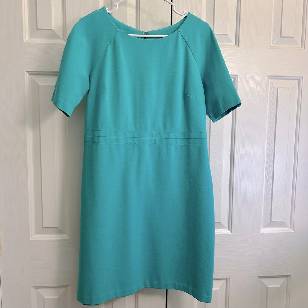 Talbots Aqua Blue Professional Business Casual S/Sleeve Dress Sz 10 Petite